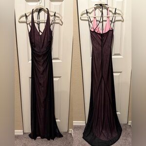 City Triangles Vintage Y2K Maxi Dress Halter Neck Sparkle Pino , size Small